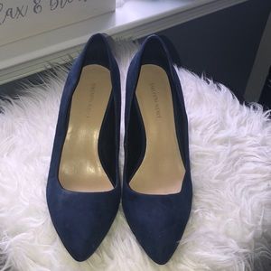 Genuine suede wedge heels
